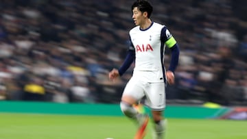 London (United Kingdom), 28/11/2024.- Heung-Min Son of Tottenham in action during the UEFA Europa League match between Tottenham Hotspur and AS Roma in London, Great Britain, 28 November 2024. (Gran Bretaña, Reino Unido, Londres) EFE/EPA/NEIL HALL