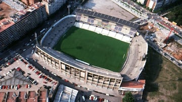 El estadio de Sarrià, a vista de pájaro.
