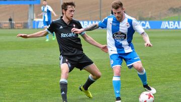 Diego Caballo, en el derbi de la pasada temporada entre el Fabril y el celta B.