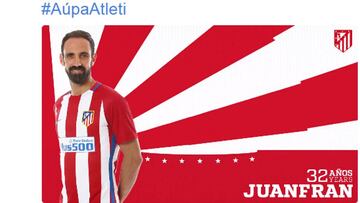 El Atlético felicitó a Juanfran en las redes sociales.