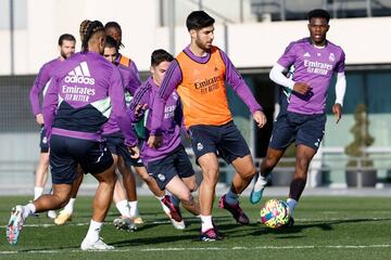 Asensio, durante un entrenamiento del Real Madrid,