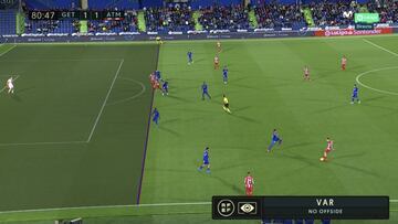 La polémica del Getafe-Atlético: el VAR dice que no hay fuera de juego de Suárez