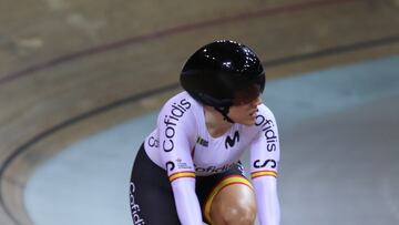 La ciclista española Helena Casas, durante los Mundiales de Ciclismo en Pista de Saint-Quentin-en-Yvelines.