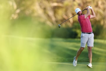 Chris Kirk of the United States plays his shot from the fourth tee prior to the The Sentry 2025