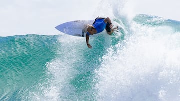 GOLD COAST, QUEENSLAND, AUSTRALIA - APRIL 30: Nat Young of the United States surfs in Heat 3 of the Round of 32 at the Bonsoy Gold Coast Pro on April 30, 2024 at Gold Coast, Queensland, Australia. (Photo by Cait Miers/World Surf League)