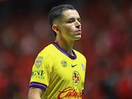 Alvaro Fidalgo of America during the final second leg match between Toluca and America as part of the Liga BBVA MX, Torneo Clausura 2025 at Nemesio Diez Stadium on May 25, 2025 in Toluca, Estado de Mexico, Mexico.