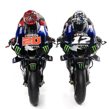 La escudería japonesa ha presentado la Yamaha YZR-M1 para la temporada 2021 con el piloto español Maverick Viñales y el francés Fabio Quartararo. Por primera vez desde el año 2013 no ha estadoel piloto italiano Valentino Rossi.


