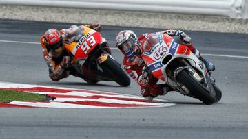 Andrea Dovizioso y Marc M&aacute;rquez en Malasia.