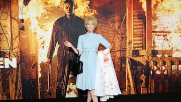 HOLLYWOOD, CALIFORNIA - OCTOBER 12: Jamie Lee Curtis attends the costume party premiere of &quot;Halloween Kills&quot; at TCL Chinese Theatre on October 12, 2021 in Hollywood, California.   Amy Sussman/Getty Images/AFP
 == FOR NEWSPAPERS, INTERNET, TELCOS