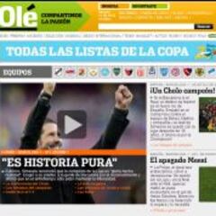 La prensa mundial ensalza a Simeone: "Un Cholo campeón"