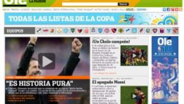 La prensa mundial ensalza a Simeone: "Un Cholo campeón"