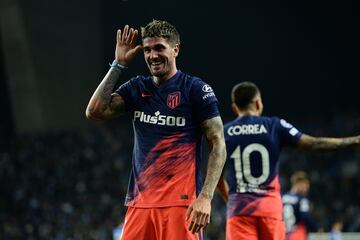 0-3. Rodrigo de Paul celebra el tercer gol.