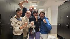 Alcaraz y su equipo celebran el Masters 1.000 en Roma