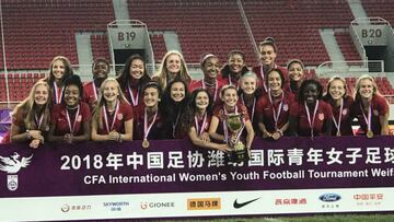 Las infantiles nacionales de Estados Unidos culminaron invictas el Torneo Internacional de Fútbol CFA Weifang, 2018 y levantaron el trofeo al vencer a la Selección Checa, 3-0.