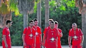 Osasunistas, entrenándose.