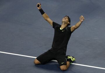 Nadal completed his career Slam at the US Open the same year, beating Novak Djokovic 6-4, 5-7, 6-4, 6-2.