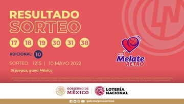 Resultados Melate Retro: números que cayeron hoy y premios del sorteo 1215 | 10 de mayo