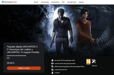Uncharted 4 y El Legado Perdido, eliminados de PS Store antes su estreno en PS5