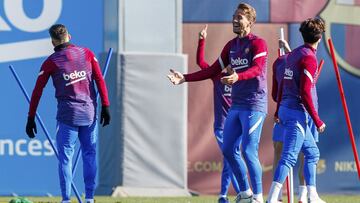 Luuk de Jong, en un entrenamiento del Barça.
Luuk De Jong