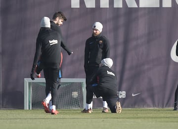 Piqué, Messi y Suárez.