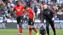 Alexis S&aacute;nchez y Paul Pogba, durante un partido del Manchester United.