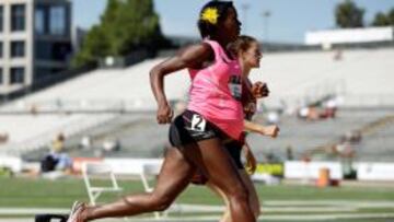 Alysia Monta&ntilde;o, durante las series de 800 metros en la Campeonatos de EE UU.
 