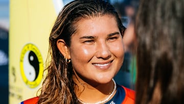 SAQUAREMA, RIO DE JANEIRO, BRAZIL - JUNE 26: Brisa Hennessy of Costa Rica after surfing in Heat 3 of the Elimination Round at the VIVO Rio Pro on June 26, 2024 at Saquarema, Rio De Janeiro, Brazil. (Photo by Thiago Diz/World Surf League)