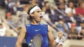 <b>PISANDO FUERTE. </b>El canto de victoria de Nadal es su típico salto, ese"vaamooss", que ya retumba en N. Y.