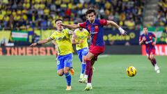 13/04/2024 PARTIDO PRIMERA DIVISION 
CADIZ CF - FC BARCELONA 
JOAO FELIX CON IZA CARCELEN