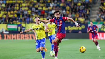 13/04/2024 PARTIDO PRIMERA DIVISION 
CADIZ CF - FC BARCELONA 
JOAO FELIX CON IZA CARCELEN