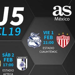 Fechas y horarios de la jornada 5 del Clausura 2019 de la Liga MX