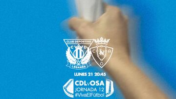Cartel del partido Leganés-Osasuna.