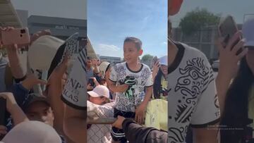 Niño llora al recibir unos guantes firmados por Luis Ángel Malagón