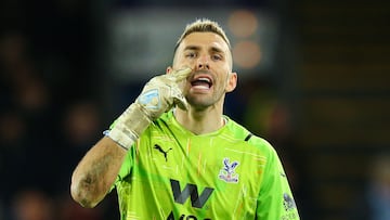 Vicente Guaita, jugador del Crystal Palace, durante un partido.