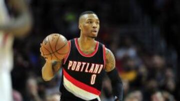 Damian Lillard, durante un partido esta temporada con los Blazers.