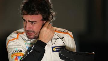 Fernando Alonso en el GP de Bahr&eacute;in de F1 2018. 