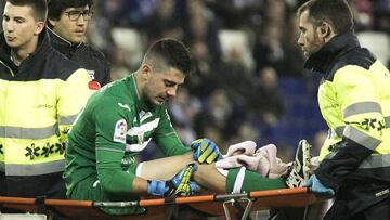 Serantes se lesion&oacute; en el partido del Legan&eacute;s ante el Espanyol.