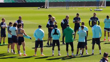 El Betis, en un entrenamiento de la pasada campaña.