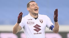 Belotti celebra su gol a la Atalanta.