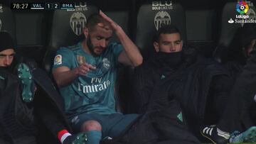 El enfado de Benzema cuando Zidane le sustituyó