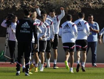 Penúltimo entrenamiento que la plantilla ha realizado hoy, antes de jugar la final del Mundial de Clubes que se disputará el próximo sábado en el Gran Estadio de Marrakech, en la que se enfrentará a San Lorenzo de Almagro.