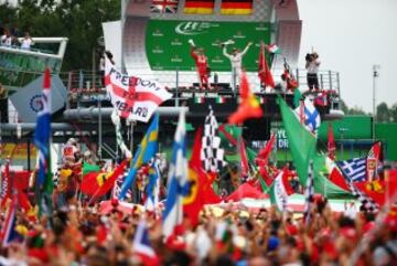 Rosberg, Vettel y Hamilton.