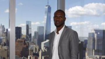Eric Abidal, en la presentación.