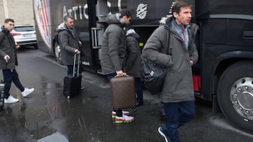 Jugadores del Athletic, viajando a Moscú.