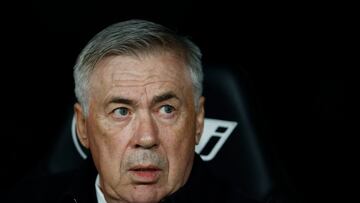 Carlo Ancelotti, en el partido ante el Rayo en el Bernabéu.