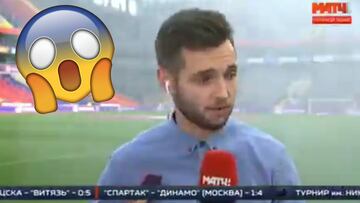 Wait, wait, wet... reporter feels it in his fingers during interview