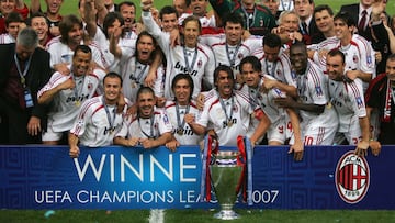 El conjunto italiano conquistó por última vez la Champions League en 2007. edición en la que derrotaron al Liverpool en la revancha de Estambul. 