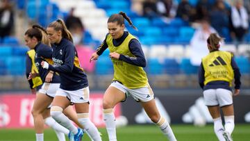 Bruun, durante un calentamiento con el Real Madrid.