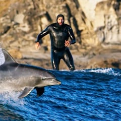 Grabar a delfines surfeando olas gigantes, tan arriesgado como difícil