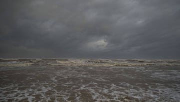 SABINE PASS, TX - AUGUST 26: Waves from the storm surge from Hurricane Laura began to come ashore at Sea Rim State Park on August 26, 2020 in Sabine Pass, Texas. Laura rapidly strengthened to a Category 4 hurricane during the day, prompting the National H